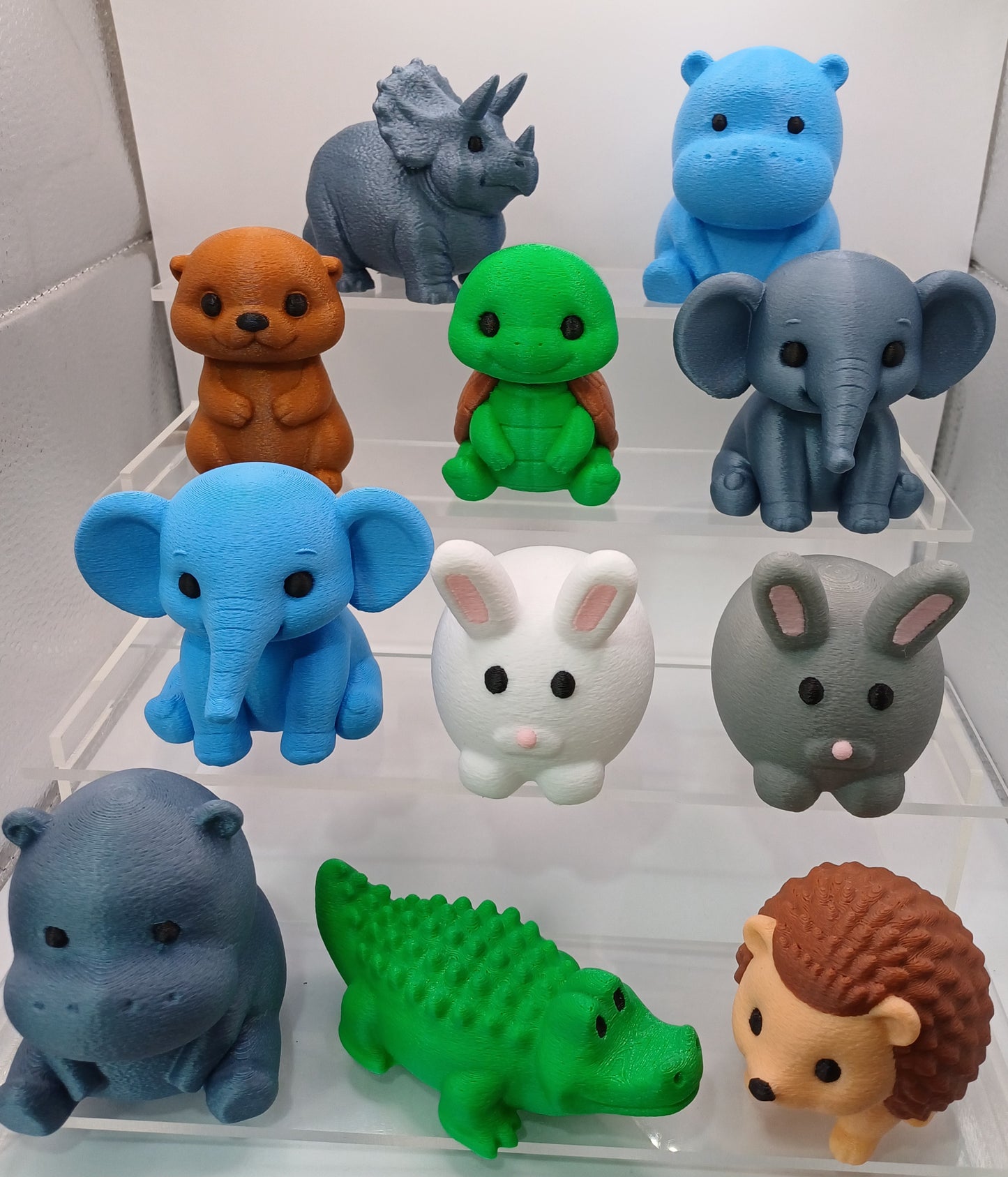 Animals, bunny, elephant, turtle, dinosaur, hedgehog, otter, hip