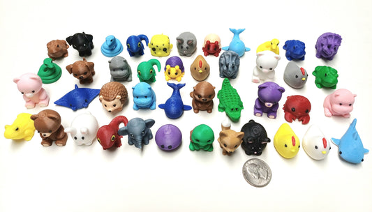 Campsite critters prepackaged with note, mini animals to hide while camping